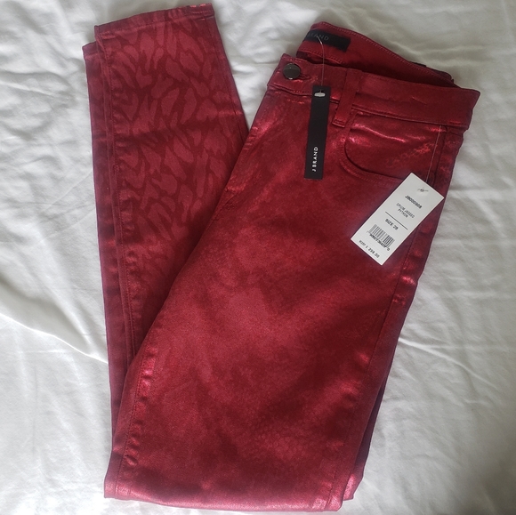 J Brand Red Alana Python snakeskin - Picture 5 of 9